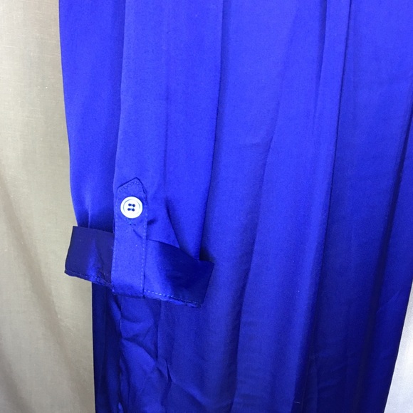 ✨ Royal Blue Women’s Over Sized Silky Night Shirt - Picture 4 of 5